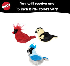 SPOT Song Birds Cat Toys - Touch Activated Singing Catnip Toy Mimics Real Bird Songs, Battery Operated Toy Satisfies Cat's Natural Urge to Hunt - One 5" Song Bird, Assorted Colors