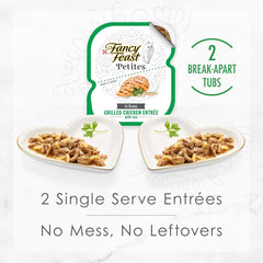 Purina Fancy Feast Petites Gourmet Gravy Wet Cat Food, Petites Grilled Chicken With Rice Entree - (Pack of 12) 2.8 oz. Tubs
