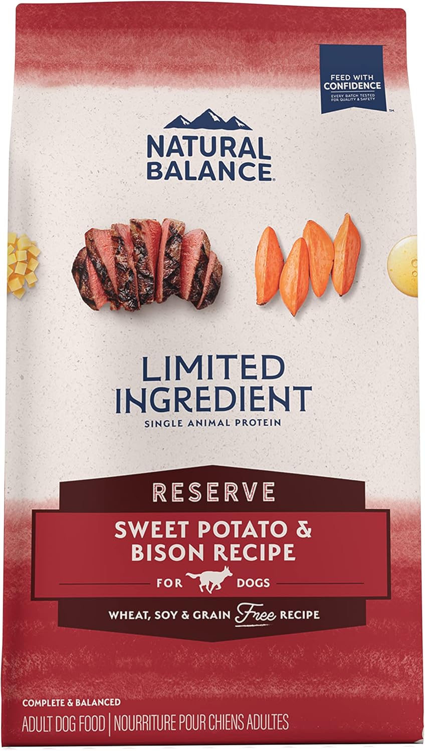 Natural Balance Limited Ingredient Adult Grain-Free Dry Dog Food, Reserve Sweet Potato & Bison Recipe