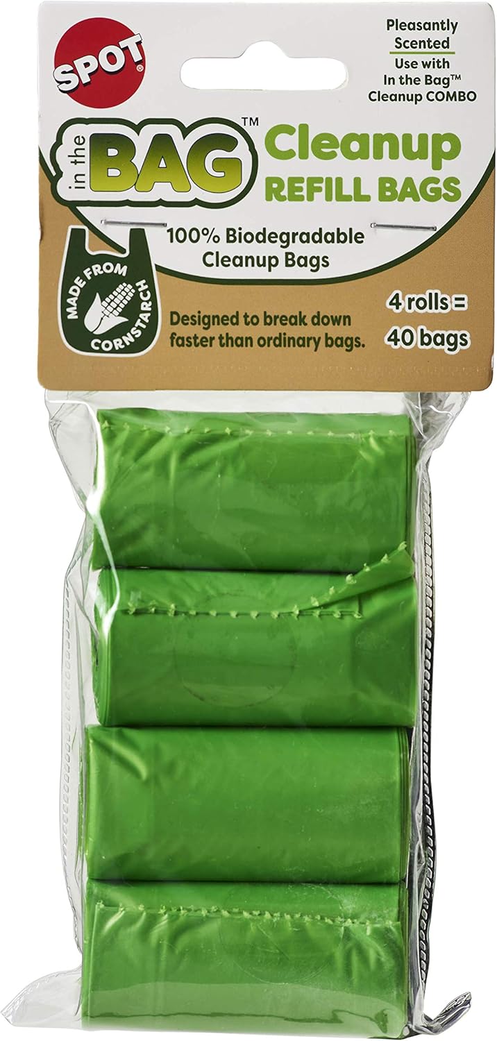 SPOT in The Bag Biodegradable Pet Waste Cleanup Bags/Refill Bags / 4 Pack of 15 Bags