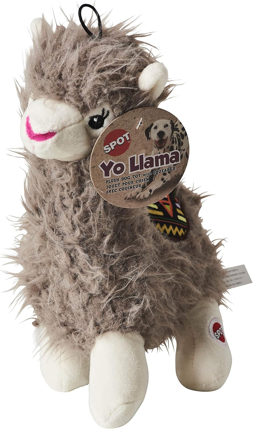 SPOT Yo Llama Plush Dog Toy with Squeaker - Soft, Stuffed, Plush Toy for Small/Medium Dogs & Puppies - Enrichment for Light Chewers & Cuddlers, 10in, 1 Piece, Assorted Colors