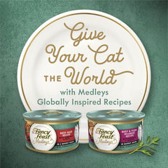 Purina Fancy Feast Medleys in Gravy Beef Ragu Recipe with Tomatoes and Pasta in a Savory Sauce - (Pack of 24) 3 oz. Cans