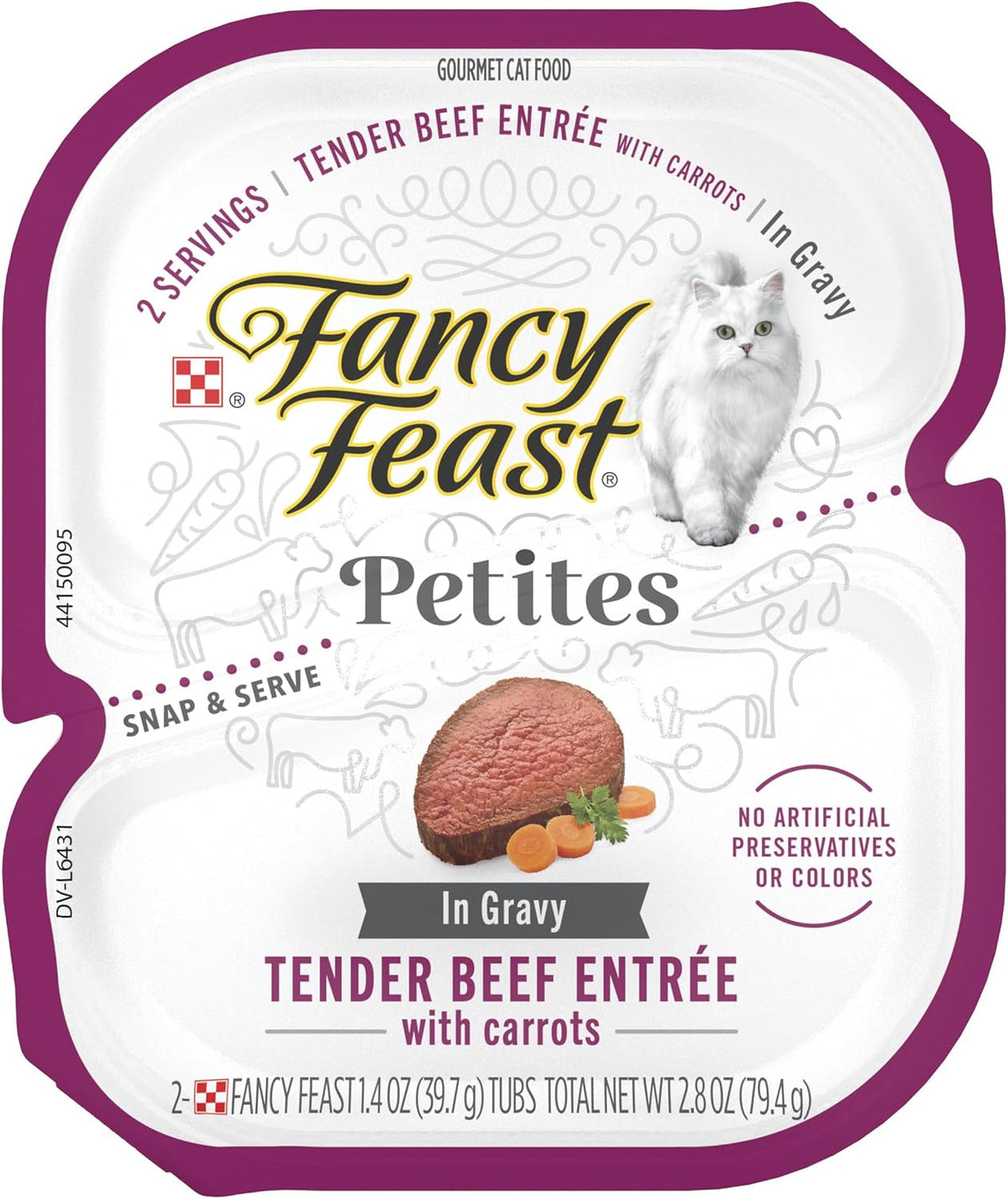 Purina Fancy Feast Gourmet Gravy Wet Cat Food, Petites Tender Beef With Carrots Entree - 2.8 Ounce (Pack of 12)