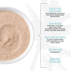 Tiki Cat After Dark, Velvet Mousse, Chicken & Quail Egg Recipe in Chicken Broth, Grain & Potato Free Formula, with High Protein & Nutrient Dense Blended Organ Meat