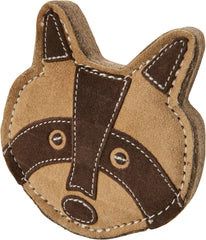 SPOT Dura-Fused Chunkies Raccoon - All Natural Leather and Felt Dog Toy - No Squeak, No Fluff, Durable, Extra Thick Dog Chew Toy for Aggressive Chewers, Great for Adult Dogs and Teething Puppies, 5in