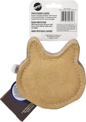 SPOT Dura-Fused Chunkies Raccoon - All Natural Leather and Felt Dog Toy - No Squeak, No Fluff, Durable, Extra Thick Dog Chew Toy for Aggressive Chewers, Great for Adult Dogs and Teething Puppies, 5in