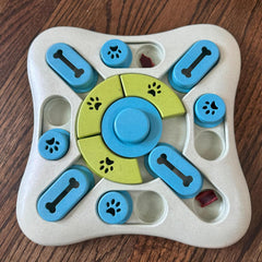 SPOT Seek A Treat Slide' N Turn Puzzle -Interactive Dog Puzzle Toy for Small, Medium & Large Smart Dogs and Cats, Squeaky, Enrichment and Mentally Stimulating Toy for Training and Boredom Buster