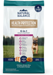 Natural Balance Health Protection Small Breed Dry Dog Food – Whole Body Health, Easy on Digestion Dog Food Made with Chicken, Brown Rice & Pumpkin for Dogs - 4lbs.