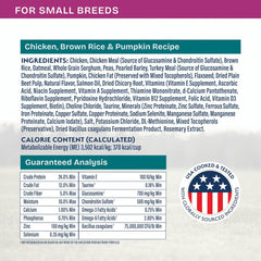 Natural Balance Health Protection Small Breed Dry Dog Food – Whole Body Health, Easy on Digestion Dog Food Made with Chicken, Brown Rice & Pumpkin for Dogs - 12lbs.