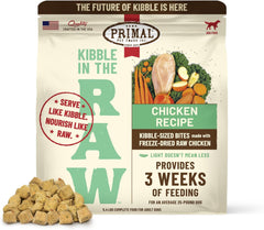 Primal Kibble in The Raw, Freeze Dried Dog Food, Chicken, Scoop & Serve, Made with Raw Protein, Whole Ingredient Nutrition, Crafted in The USA, Dry Dog Food