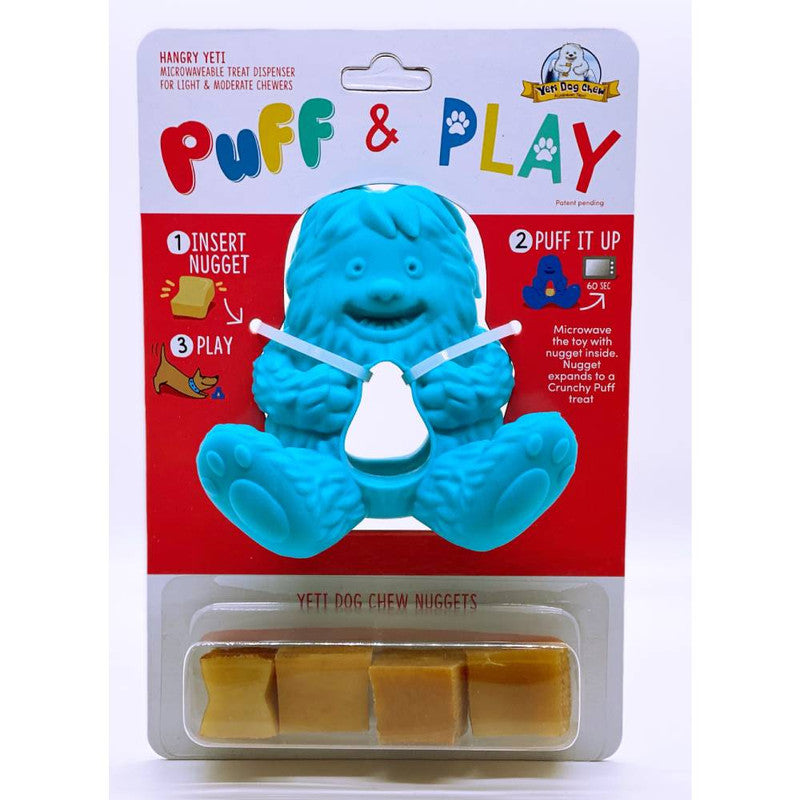 Yeti Puff & Play Dog Toy Interactive Nuggets Treat Dispenser - Light  to Heavy Moderate Chewers
