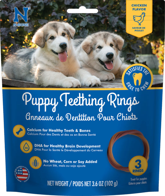 N-Bone® Puppy Teething Rings Chicken Treats 3 Count