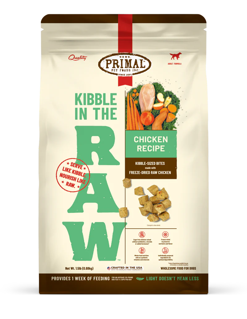 Canine Chicken Recipe Kibble in the Raw