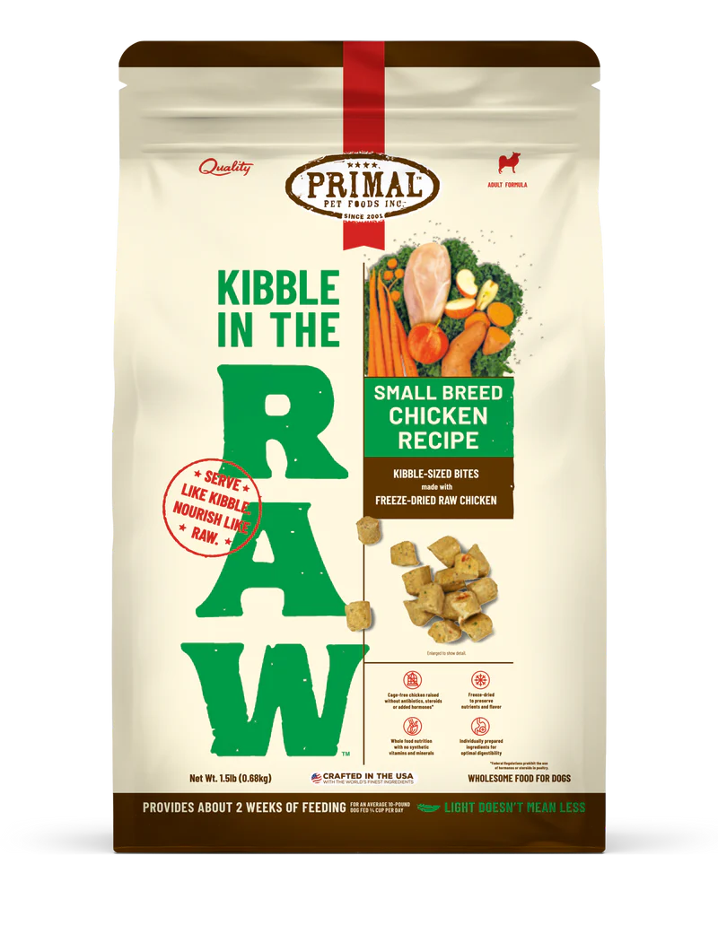 Canine Small Breed Chicken Recipe Kibble in the Raw