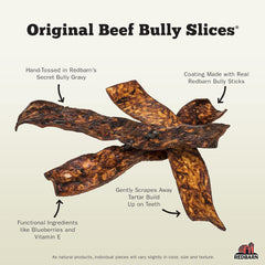 Redbarn Pet Products All-Natural Rawhide Bully Slices - Bully Stick Flavor - Premium Grain-Free Beef Hide Treats High Protein Low Fat for Chewers - 9 oz Bag