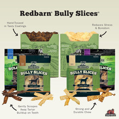Redbarn Pet Products All-Natural Rawhide Bully Slices - Bully Stick Flavor - Premium Grain-Free Beef Hide Treats High Protein Low Fat for Chewers - 9 oz Bag
