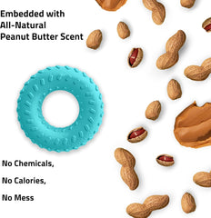 Playology Dual Layer Ring Toy for Large to X-Large Dogs 50lbs & up | Engaging All-Natural Peanut Butter Scented Durable Dog Chew Toy for Power Chewers | Easy to Clean, Interactive & Non-Toxic