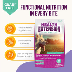Health Extension Grain Free Venison & Sweet Potato Dry Dog Food (10 lb / 4.54 kg) - Lean Protein Formula for Dogs with Poultry Allergies & Sensitive Stomachs