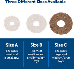 PetSafe® Natural Rawhide Treat Ring Refills, Size C, Peanut Butter Flavor, Replacement Treats Busy Buddy Treat Ring Holding Toys