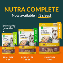 ULTIMATE PET NUTRITION Nutra Complete Raw Freeze Dried Dog Food, Veterinarian Formulated with Antioxidants, Prebiotics & Amino Acids (3 Pound, Chicken)
