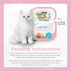 Purina Fancy Feast Gourmet Gravy Petites Tender Salmon Pate Gourmet Wet Kitten Food - (Pack of 12) 2.8 oz. Tubs
