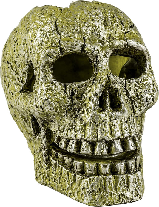 GloFish Skull Ornament, Detailed Aquarium Ornament, Hideaway For Fish