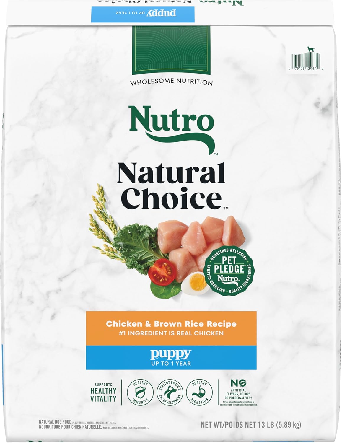 Nutro Natural Choice Puppy Dry Dog Food, Chicken and Brown Rice Recipe, 13 lbs