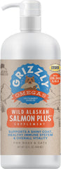 Grizzly Wild Alaskan Salmon Oil Dog Food Supplement Omega 3 Fatty Acids, 32 oz