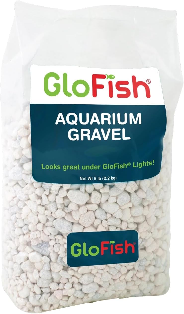 GloFish aquarium Gravel 5 Pounds, White, Complements GloFish Tanks (29022)