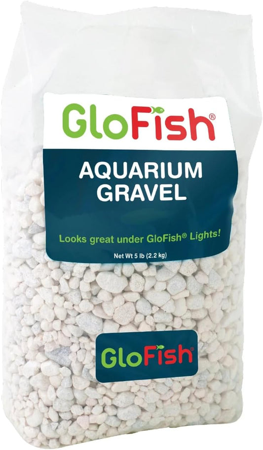 GloFish aquarium Gravel 5 Pounds, White, Complements GloFish Tanks (29022)
