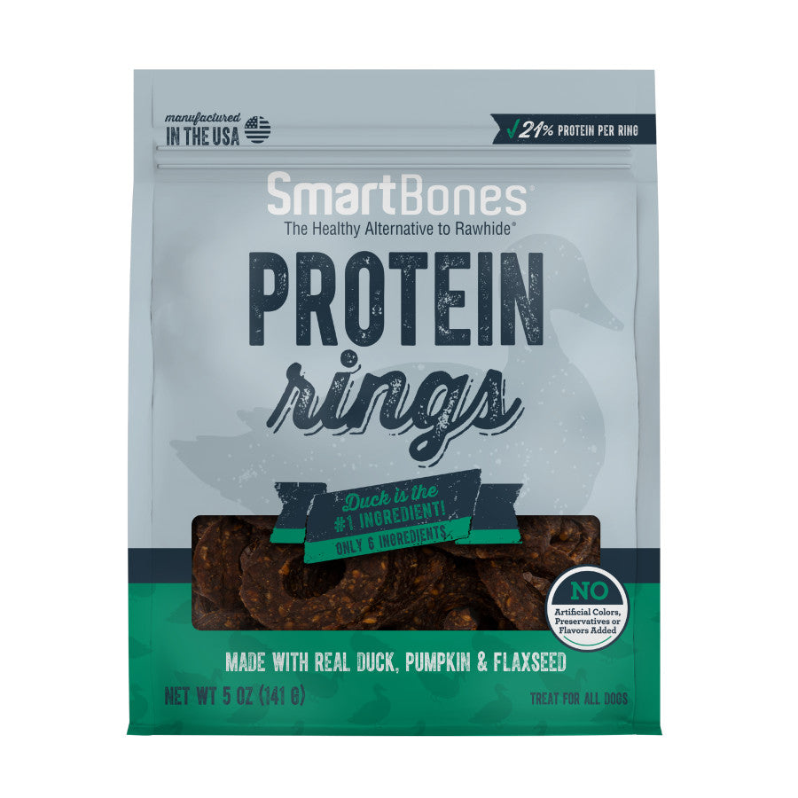 SmartBones Protein Rings Dog Treat Duck, Flax Seed, & Pumpkin, 1ea/5 oz