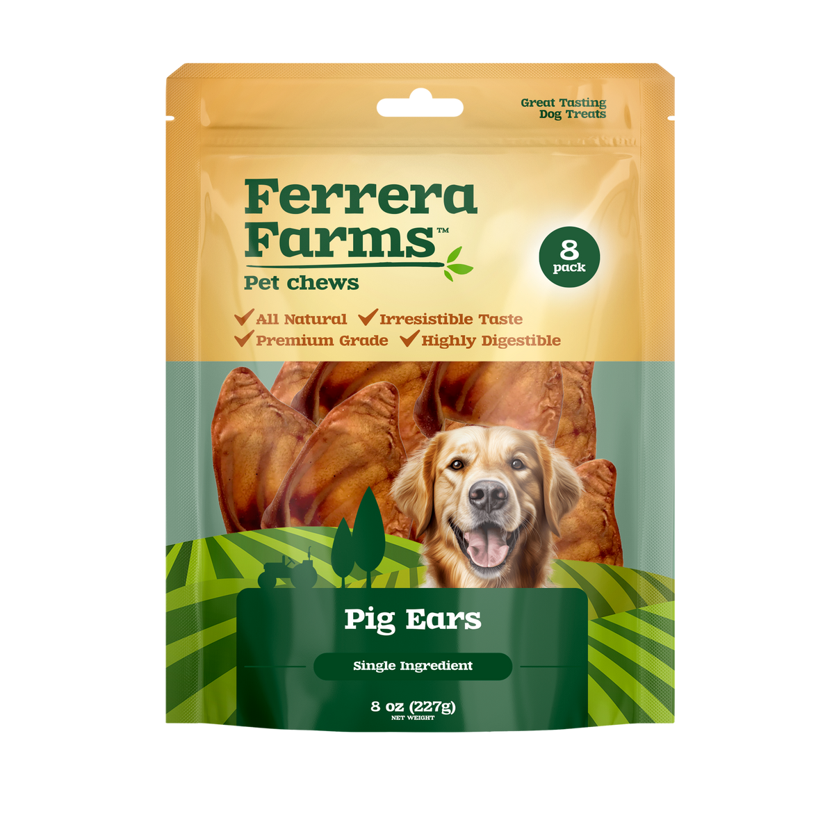 Ferrera Farms Pig Ears  8 pack