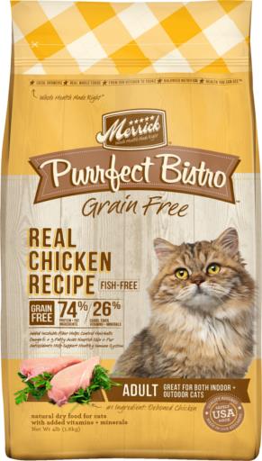Merrick Purrfect Bistro Grain Free Natural Dry Cat Food For Adult Cats, Real Chicken And Sweet Potato Recipe