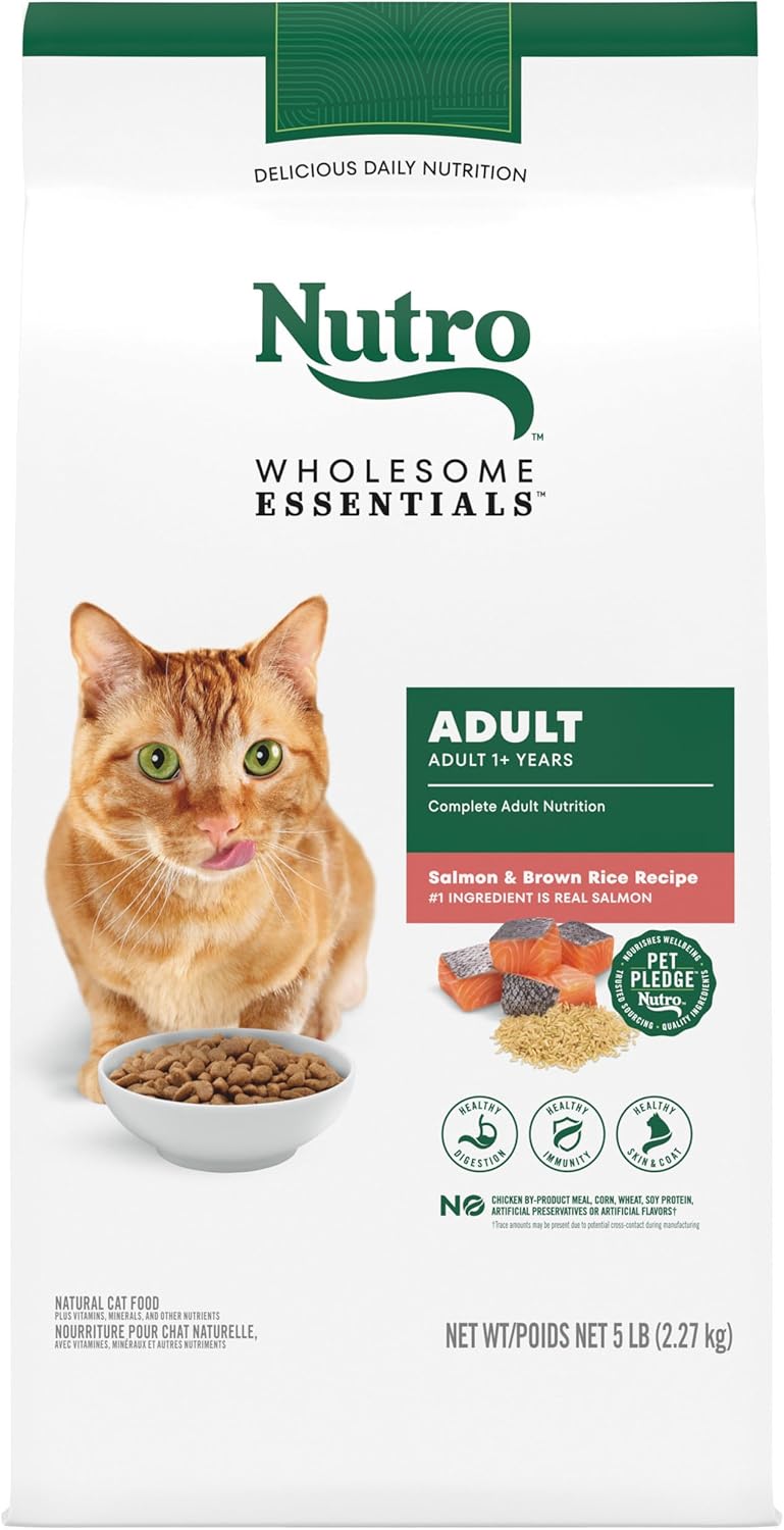 Nutro Wholesome Essentials Adult Dry Cat Food, Salmon & Brown Rice Recipe