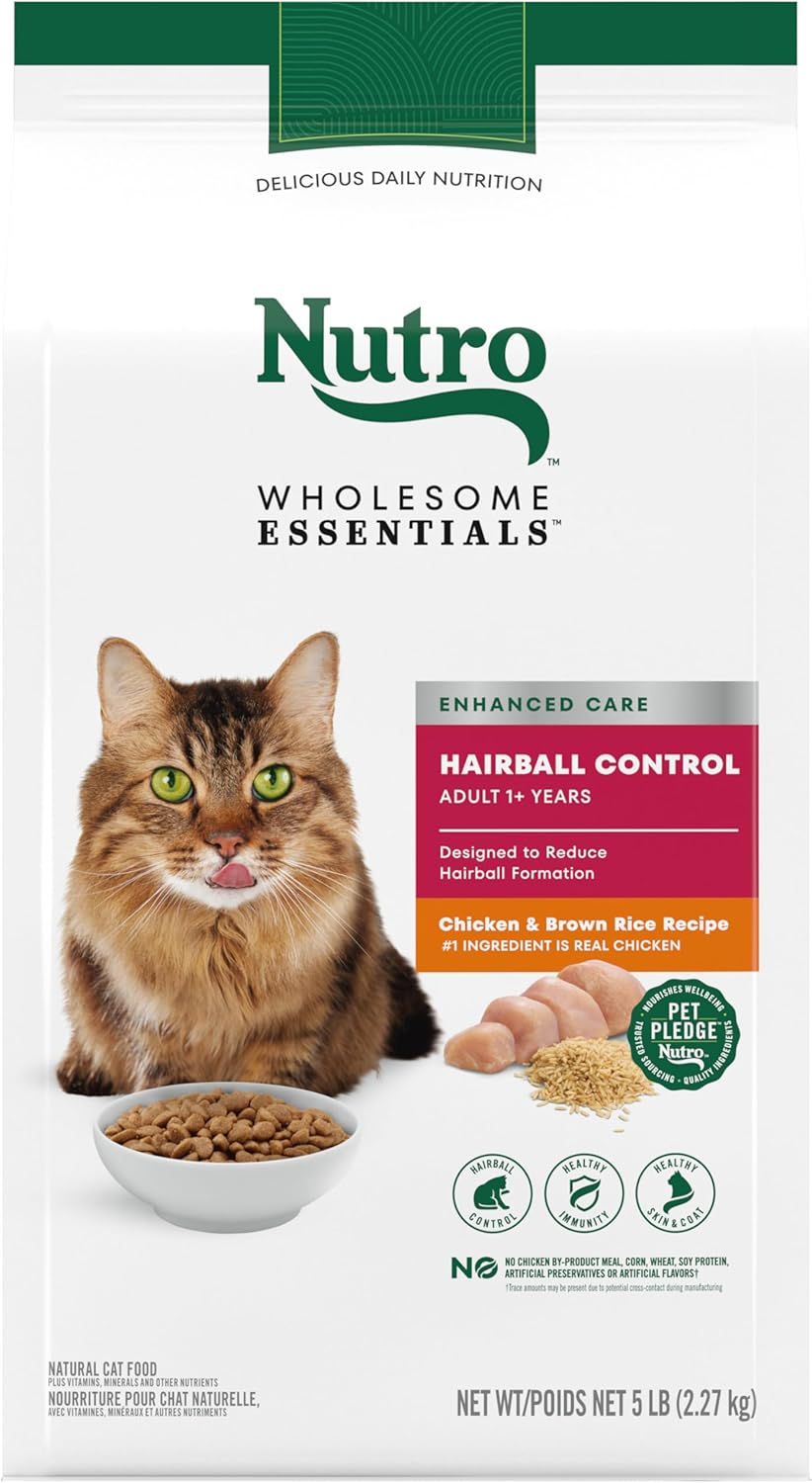Nutro Wholesome Essentials Hairball Control Cat Food Dry Chicken & Brown Rice Recipe