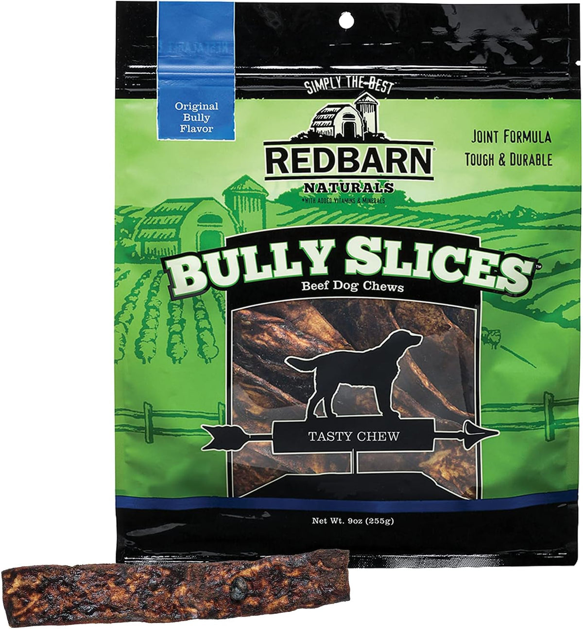 Redbarn Pet Products All-Natural Rawhide Bully Slices - Bully Stick Flavor - Premium Grain-Free Beef Hide Treats High Protein Low Fat for Chewers - 9 oz Bag
