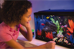 GloFish Plant Aquarium Décor, Green and Yellow Large, Fluorescent Under Blue LED Light