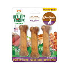 Nylabone Healthy Edibles Natural Dog Chews Long Lasting Chew Treats for Dogs, Roast Beef & Chicken