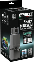 Sicce Shark Mini Aquarium Surface Skimmer 350 up to 40 Gallon Aquariums | 90 GPH Flow Rate Efficient Debris Oil Film Removal Freshwater & Saltwater