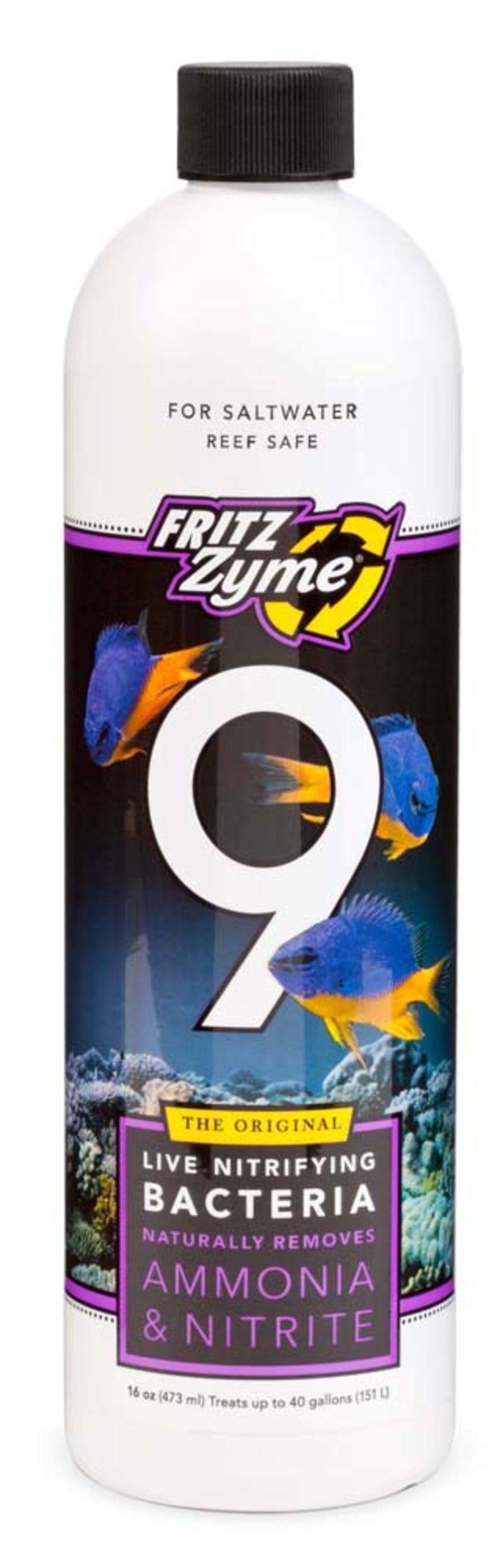 Fritz Aquatics FritzZyme 9 Live Nitrifying Bacteria Naturally Removes Amonia & Nitrite for Saltwater Fish