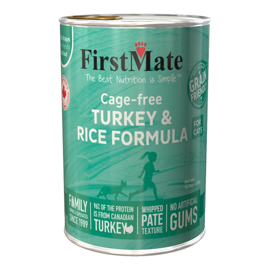 FirstMate Grain Friendly Turkey & Rice Wet Dog Food (Pâté) – 12.2oz Cans (Case of 12)