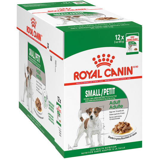 Royal Canin Size Health Nutrition Chunks in Gravy Small Breed Dog Food Pouch, 3 oz, 12 pack