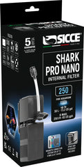 Sicce Shark Pro Nano Internal 85 GPH Aquarium Power Filter up to 20 Gallon Aquariums | Quiet Spray Bar Mini Fish Turtle Pond Tank