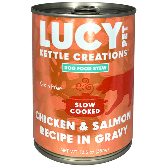 Lucy Pet Products Kettle Creations Chicken And Salmon In Gravy Dog Food Chicken & Salmon, 12pk/12.5 oz