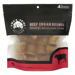 OMA'S PRIDE DOG & CAT FREEZE-DRIED BEEF ORGAN ROUNDS 4OZ