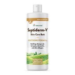 NaturVet Septiderm-V Skin Care Bath Wash for Dogs & Cats – Pet Health Supplement for Dermatitis, Dog Skin Allergies, Itching, Hot Spots – Pet Shampoo