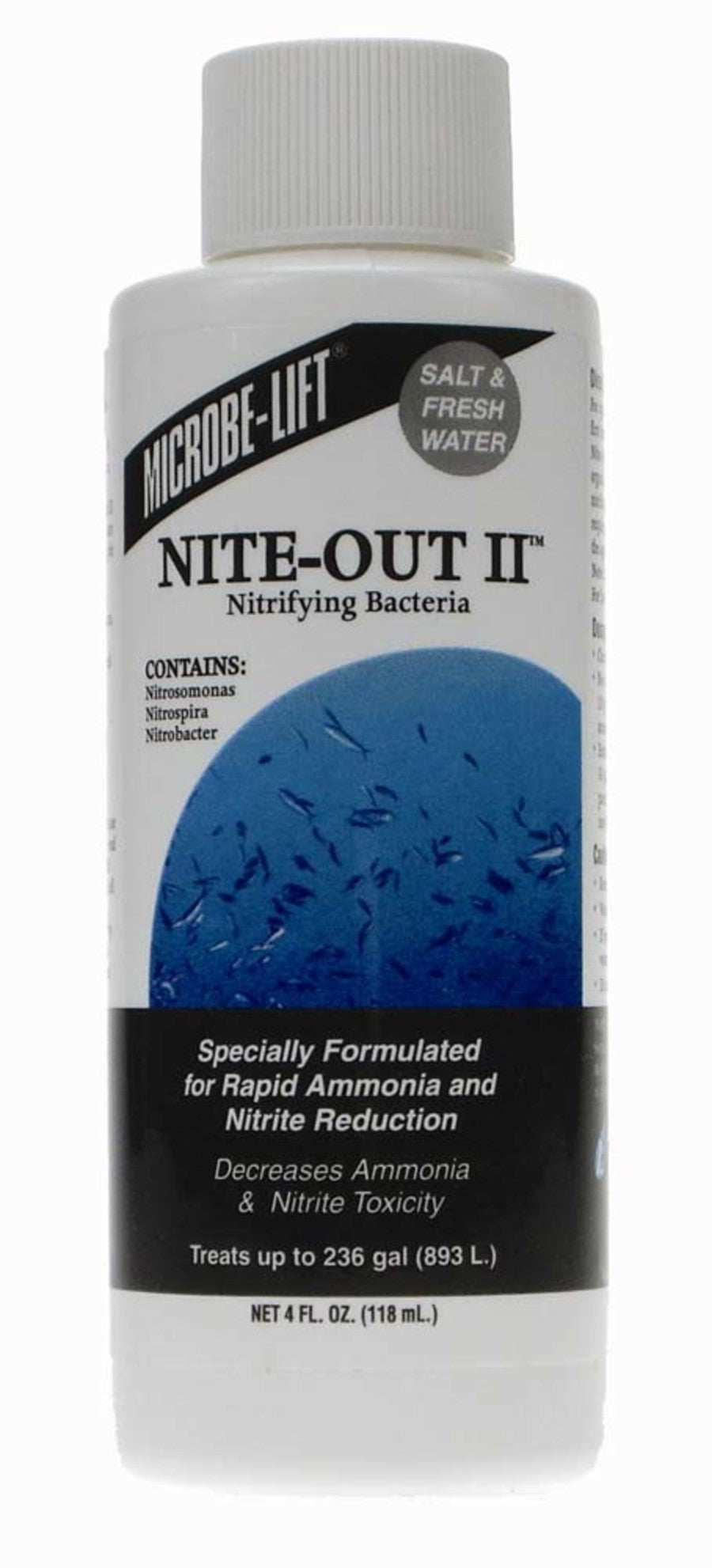 MICROBE-LIFT NITEH04 Nite-Out II Aquarium and Fish Tank Cleaner for Rapid Ammonia and Nitrite Reduction, Freshwater and Saltwater