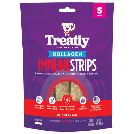 Treatly Collagen Immune Strips Dog Chews Beef, 1ea/5 oz