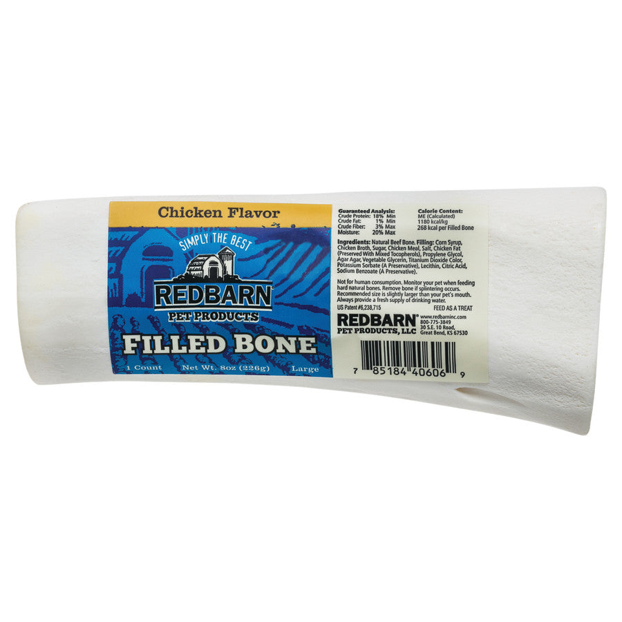 Redbarn Filled Dog Bones, Natural Long-Lasting Dental Treats; Suitable for Aggressive Chewers(Chicken)