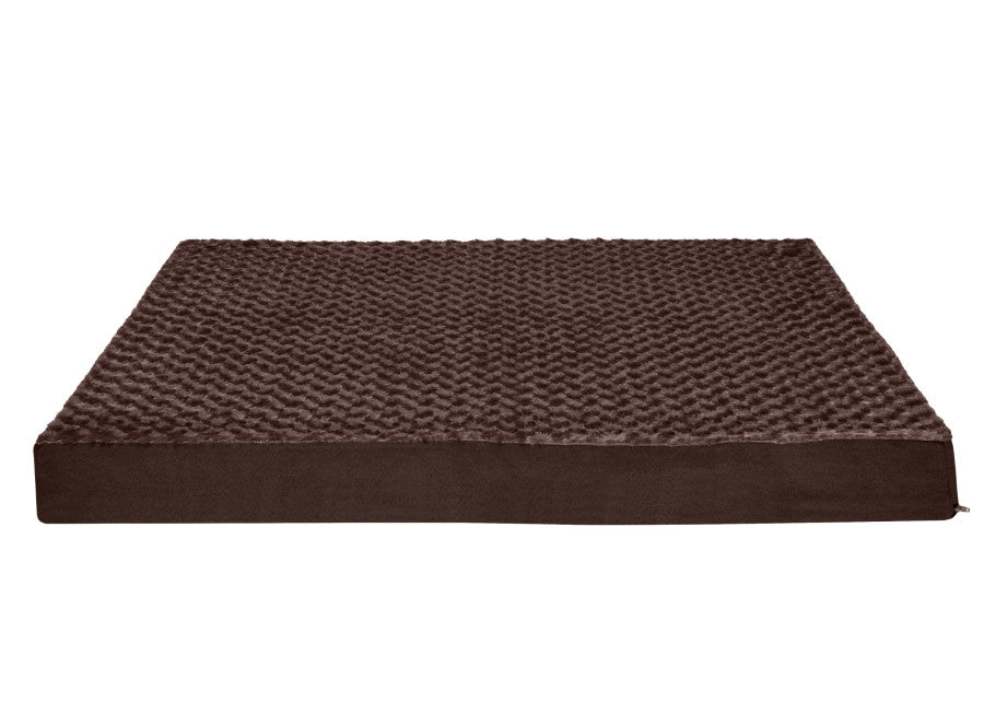 Furhaven Orthopedic Dog Bed for Large Dogs w/ Removable Washable Cover, For Dogs Up to 95 lbs - Ultra Plush Faux Fur & Suede Mattress - Chocolate